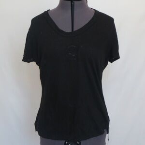Heather Black 100% Linen Short Sleeve Tee, Size S 🔴CLEARANCE🔴